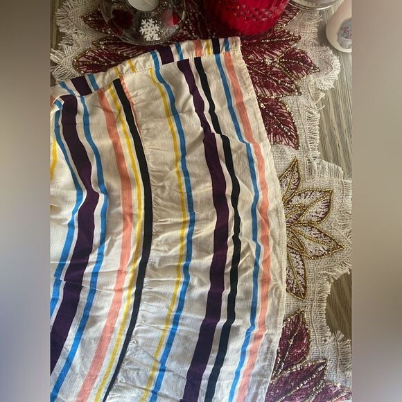 LOST + WANDER Mini Dress Cory Rainbow Cream Sz Medium  Striped Lined Boho - Picture 8 of 15